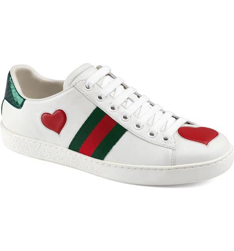 gucci sneaker heart|Gucci ace sneakers for women.